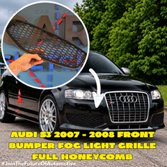Audi S3 8P 2007–2008 Γρίλιες Full Honeycomb χωρίς Προβολείς Ομίχλης – Σετ 2