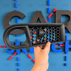Audi A3 8L facelift honeycomb fog side grille — satin black, two-piece construction