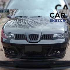 Seat Leon 1M Cupra Front Upper Honeycomb Grills with Cupra or Seat Badge