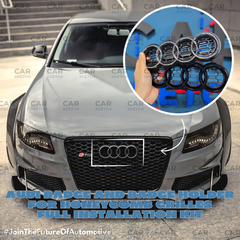 Audi Badge & Holder for Honeycomb Grilles – Full Installation Kit