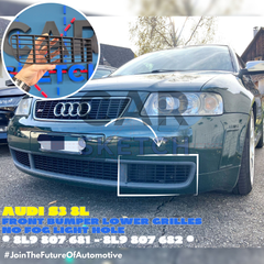 Audi S3 8L Front Bumper Grilles No Fog Light Hole Set L & R * 8L9 807 681/682 *