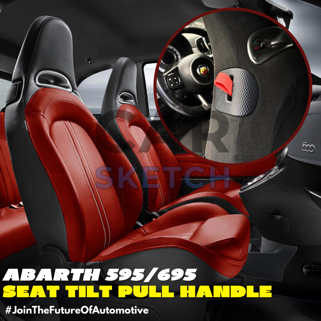 Abarth 595/695 Seat Tilt Pull Handles – Carbon Leather with Red