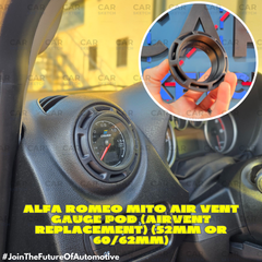 Alfa Romeo Mito Air Vent Gauge Pod (Airvent Replacement) (52mm or 60/62mm)