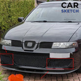 Seat Leon 1M Cupra Front Bumper Grilles * No Fog Light Holes *