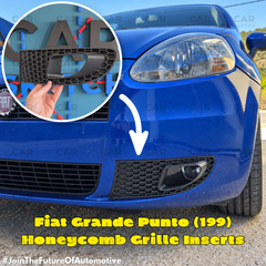Fiat Grande Punto (199) 2005–2009 Front Honeycomb Grille Inserts – Pair