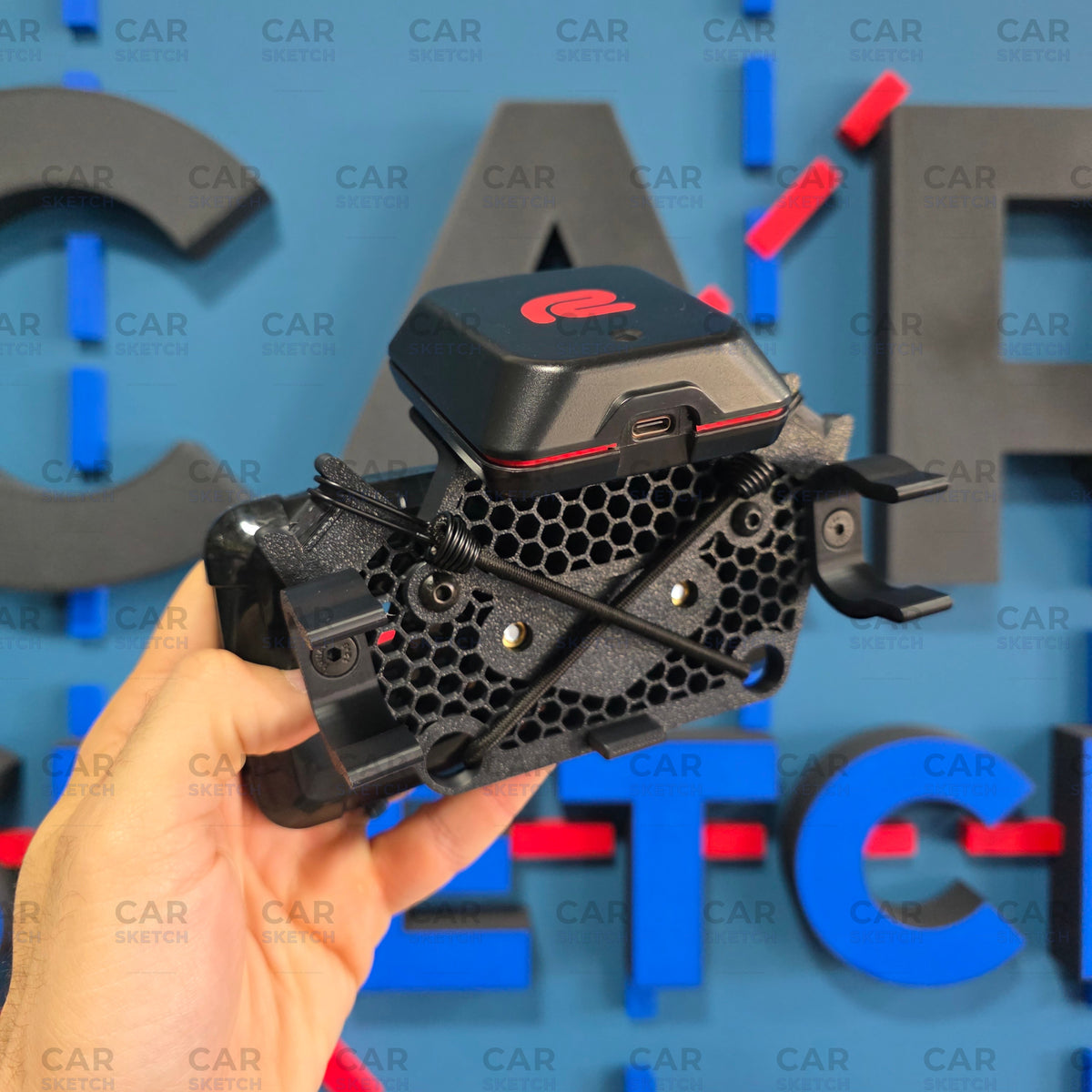 Kart phone mount with Racebox Mini attachment