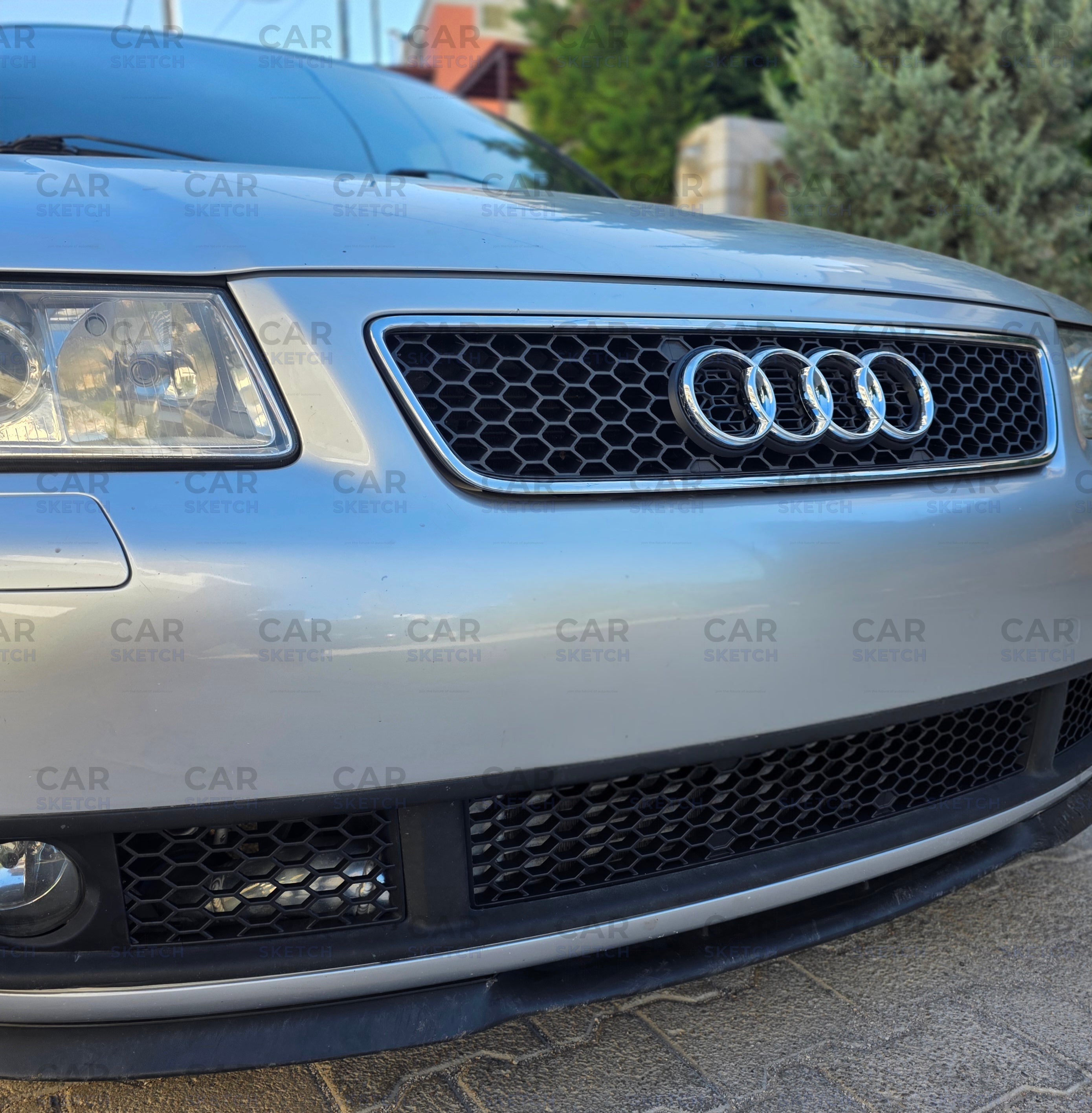 Audi A3/S3 8L grille with chrome trim installed
