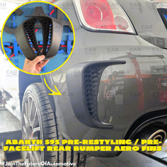 Abarth 595 Pre-Restyling / Pre-Facelift Πίσω Aero Fins Προφυλακτήρα (Σετ Αριστερό & Δεξί)