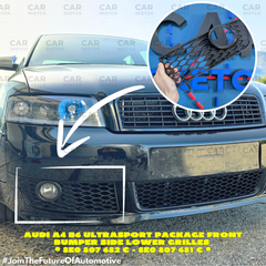 Audi A4 B6 Ultrasport Package Front Bumper Side Lower Grilles * 8E0 807 682 C - 8E0 807 681 C *