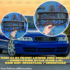 Audi S4 B5 Εμπρός Κάτω Πλαϊνές Γρίλιες – Honeycomb