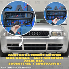 Audi S4 B5 Εμπρός Κάτω Πλαϊνή Γρίλια (OEM: 8D0807345L / 8D0807346R)