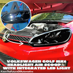 Volkswagen Golf MK6 Headlight Air Scoop – With Integrated LED Light