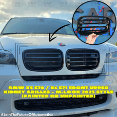 BMW X5 E70 / X6 E71 Front Upper Kidney Grilles – M-Look 2025 Style
