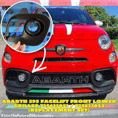 Abarth 595 Facelift Front Lower Grilles 735633051 / 735633052 (Replacement Set)