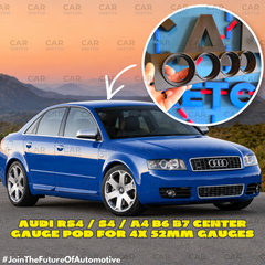 Audi RS4 / S4 / A4 B6 B7 Κεντρική Βάση 4 Οργάνων 52mm