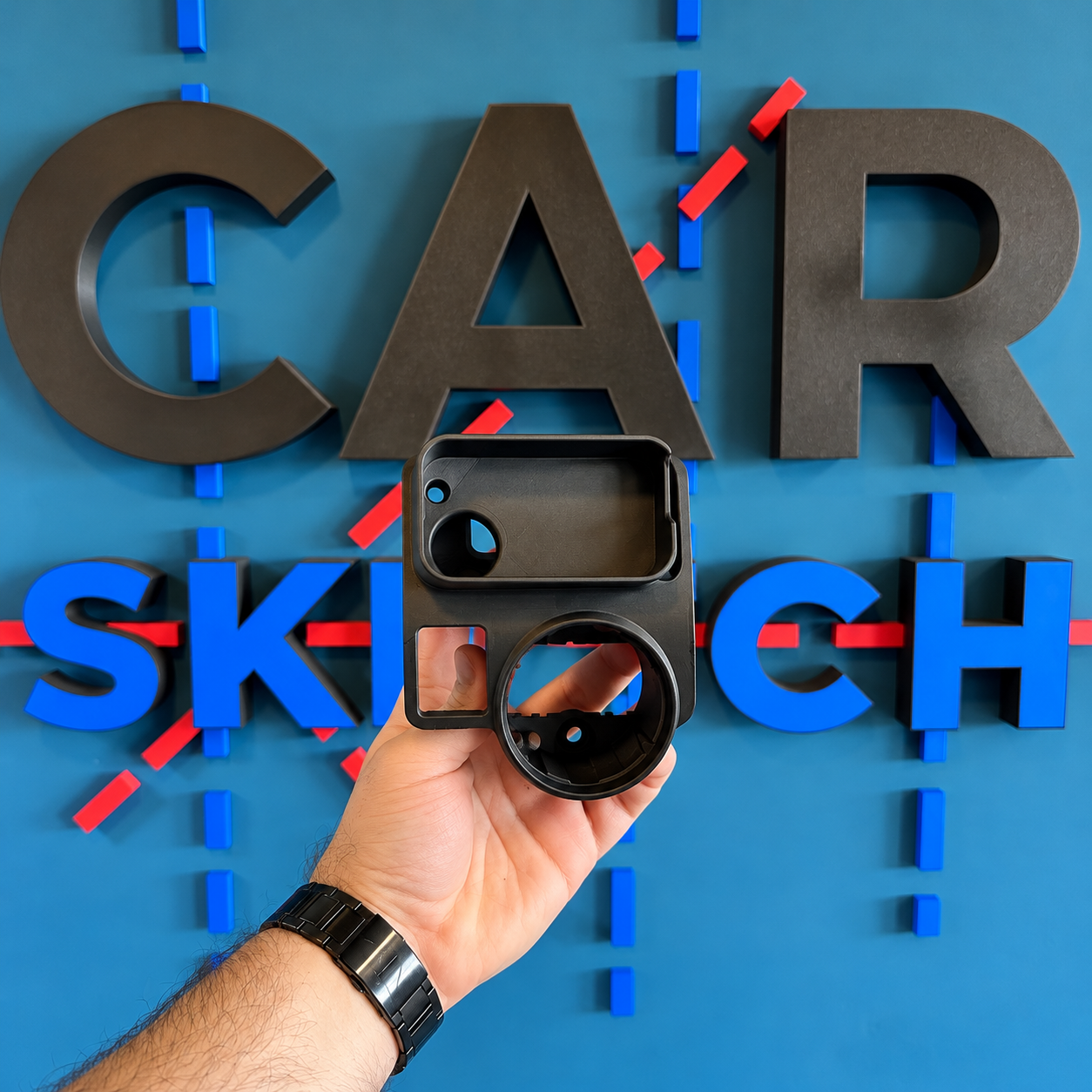 Unpainted black CarSketch iBoost mount with original lighting switch openings